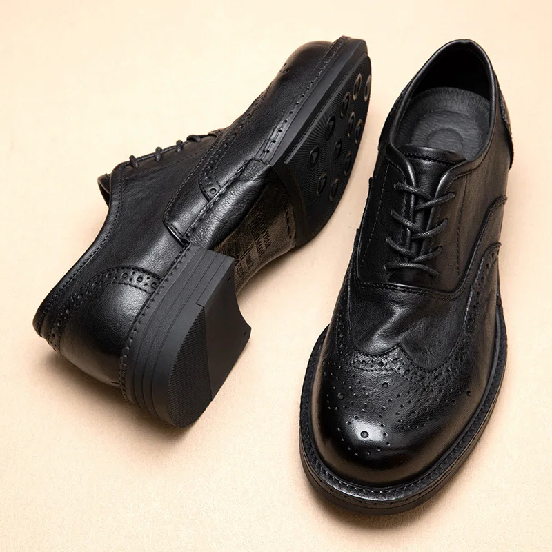 

All Match Cowhide Genuine Leather Mens Business Shoes Spring Autumn Summer Men Casual Shoes Fashion Luxury Shoes British Retro