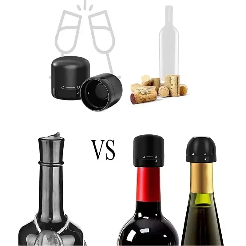 Red Wine Bottle Cap Stopper Silicone Sealed Vacuum Champagne Bottle Stopper Reusable Retain Freshness Wine Plug Kitchen Bar Tool