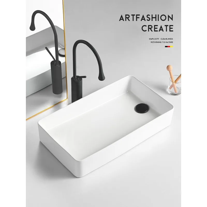 Side Launching Table Basin  Square Wash Basin Balcony Washing Machine Left And Right Discharge Water To Deepen Washbasi