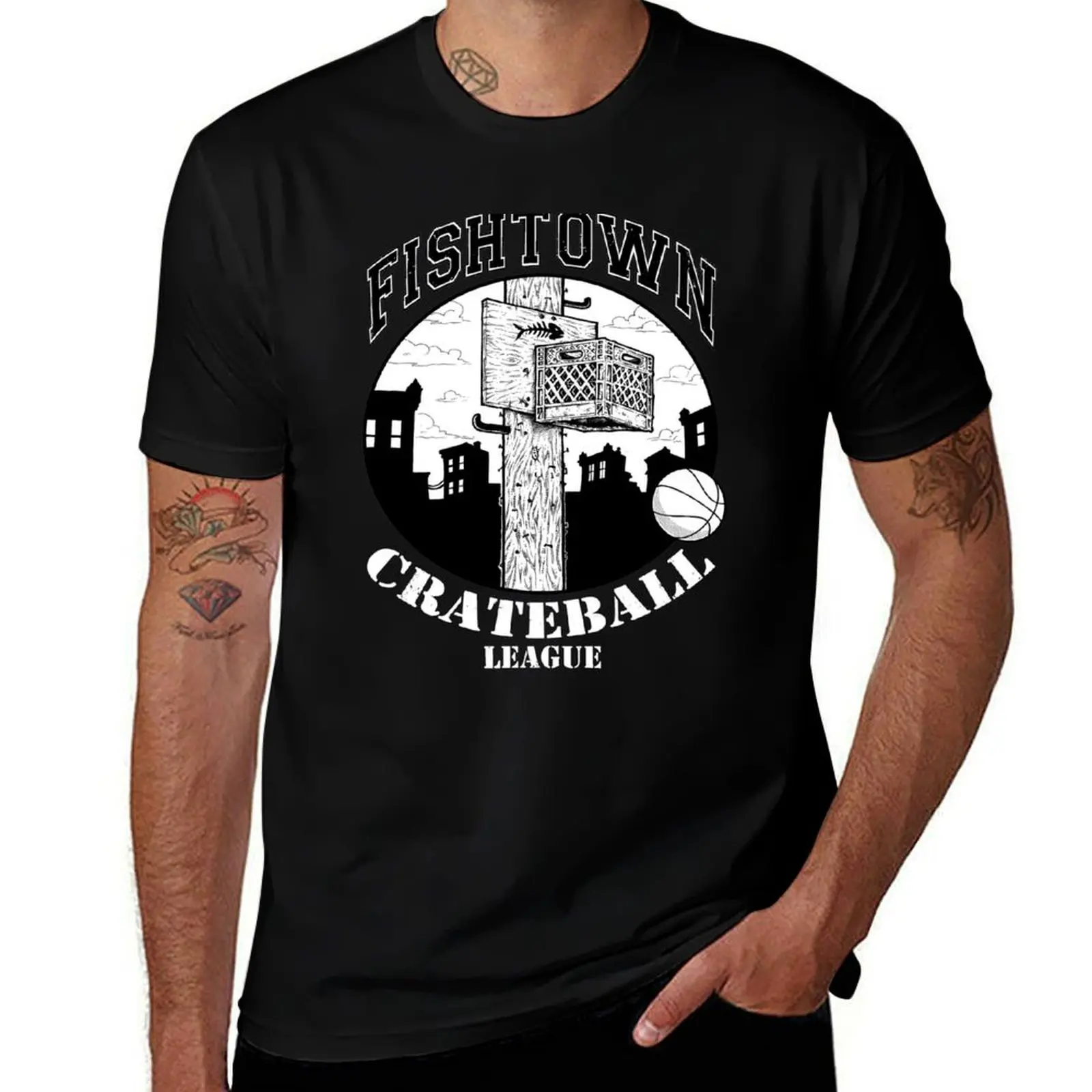 Fishtown Crateball League T-Shirt Large Size Breathable Tee T-Shirt