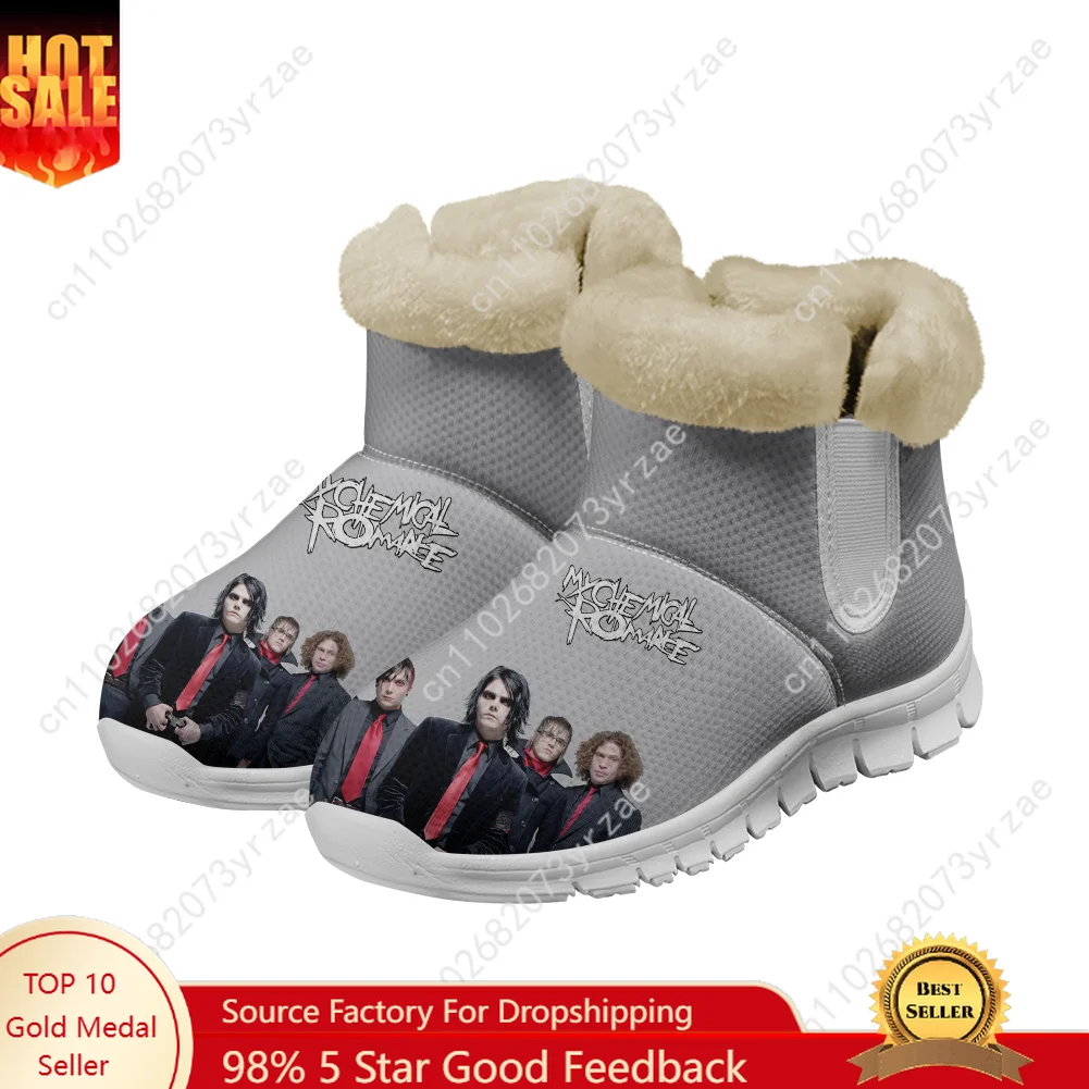 

My Chemical Romance Snow Boots Warm Boot Mens Womens Casual Shoe High Quality Casual Lightweight Couple Pattern Customize Shoes