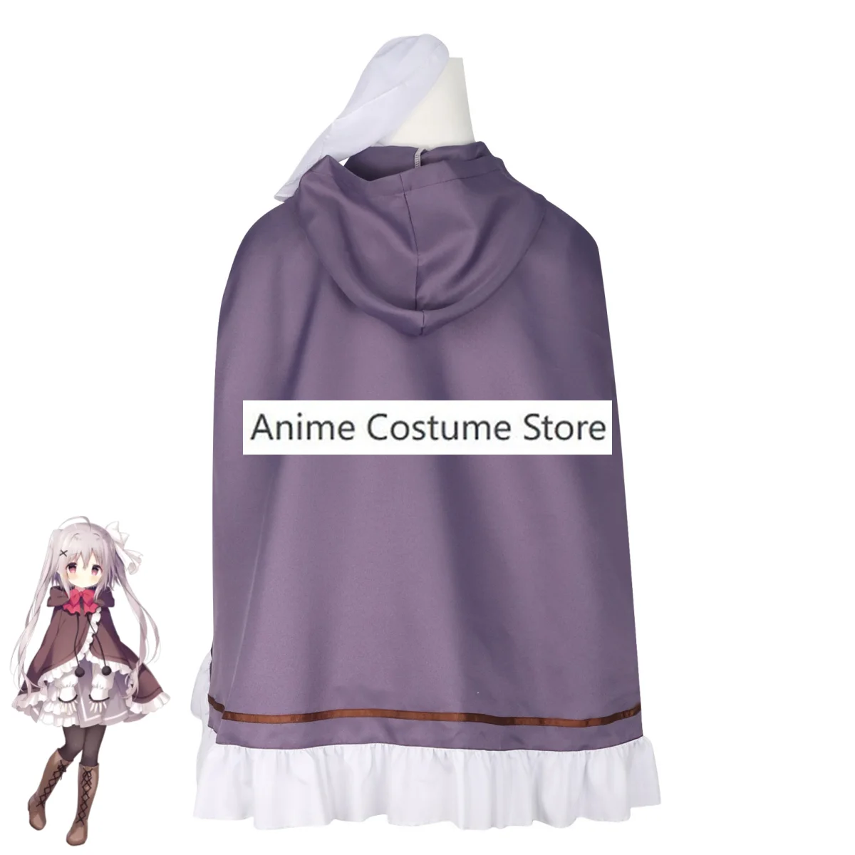 لعبة أنمي هوشيزورا تيتسودو إلى شيرو نو تابي نيري زي تنكري ، شال جميل تنورة وشعر مستعار للمرأة ، شعر مستعار