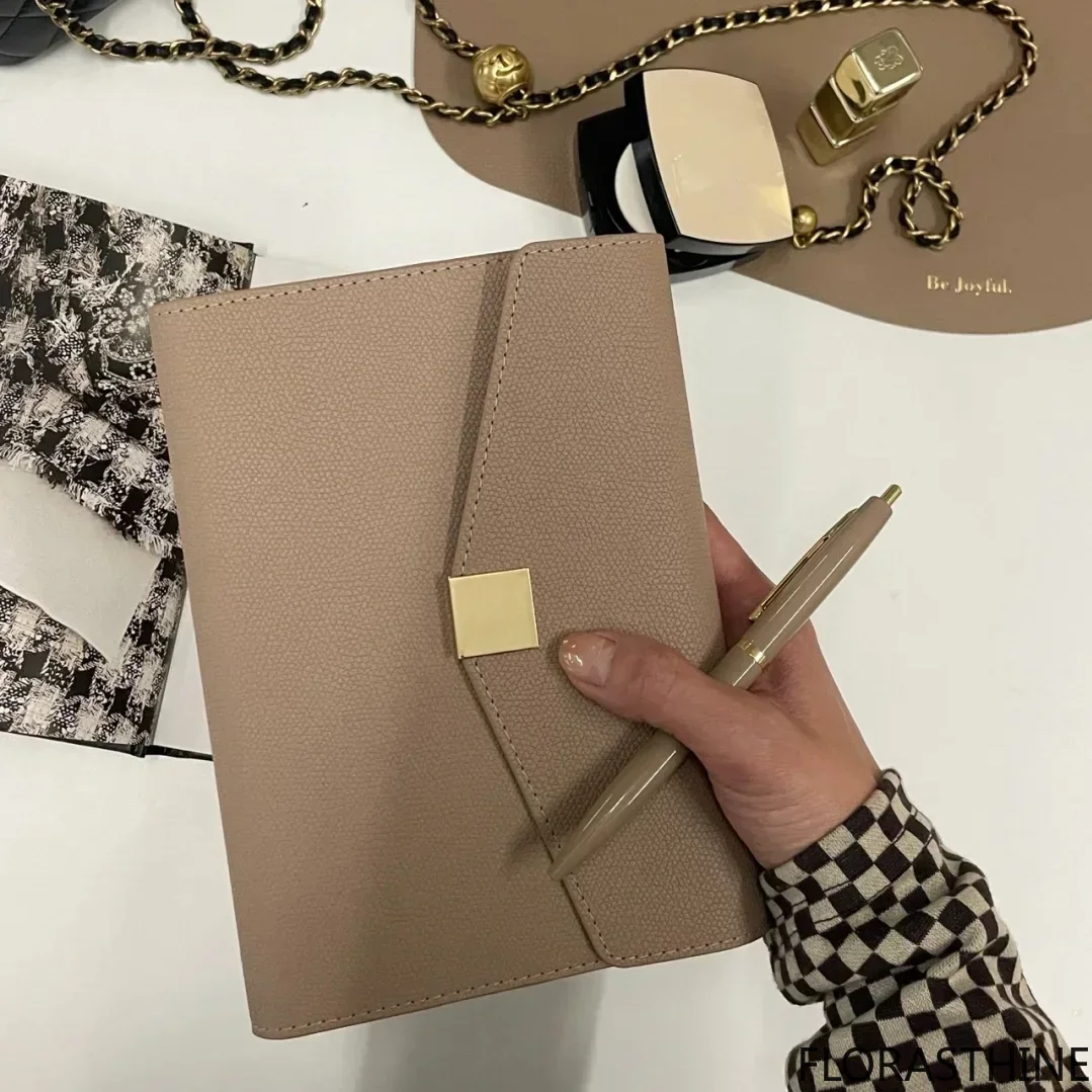 A5 Pu Leather Binder Notebook Journal Diary Planner Loose-leaf Business Exquisite Office Notebook Gift Box School Stationery