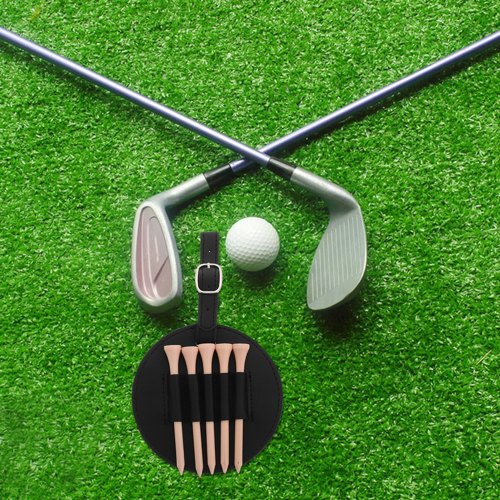 

Multifunctional Organizer Bag Pu Accessories Holder Pouch Tag Hanging Design Durable Storage Case Course Travel Use Golf