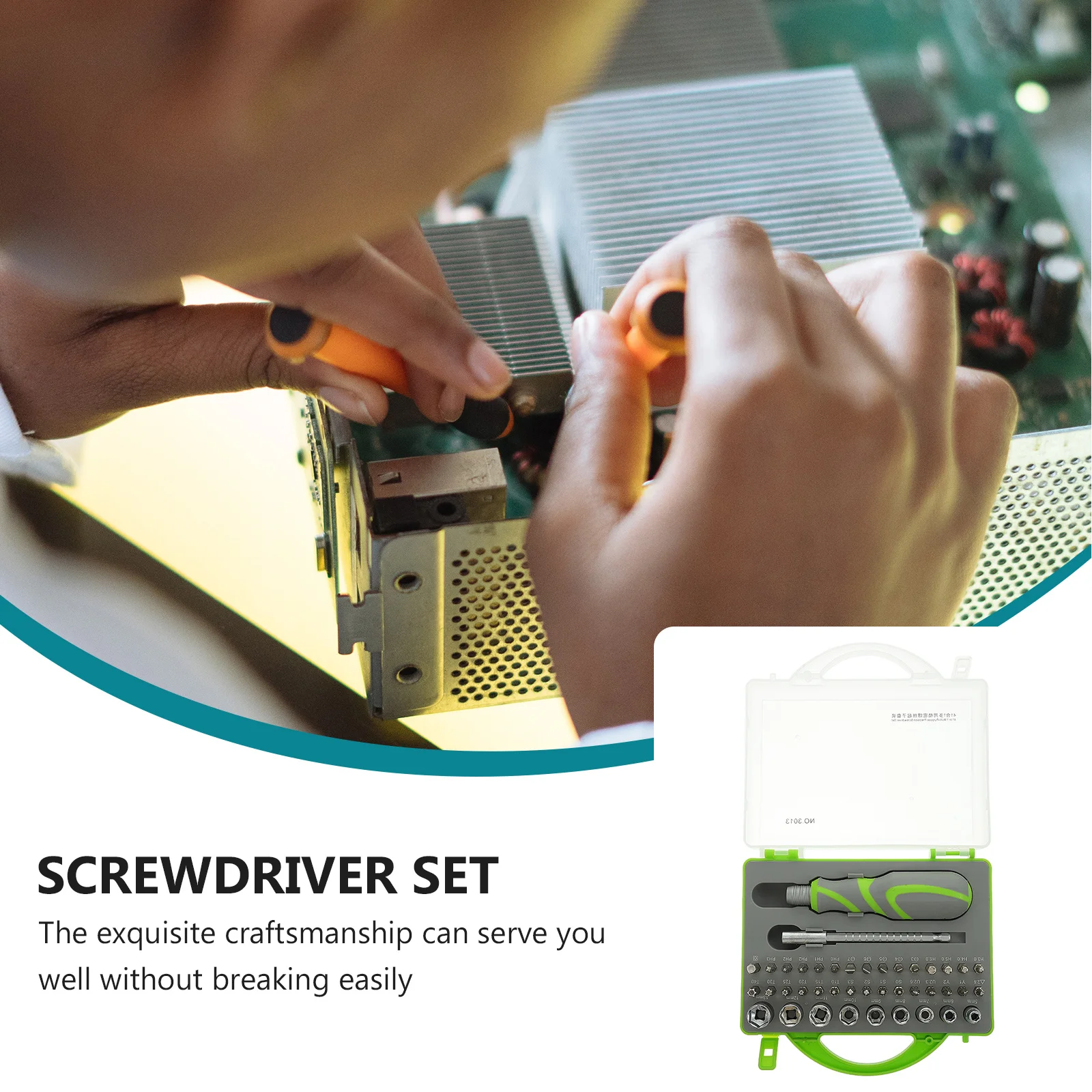 

1Set Screw Driver Set High Vanadium Steel Multiple Bits Suitable for Electricians and Home Repairs Portable Case