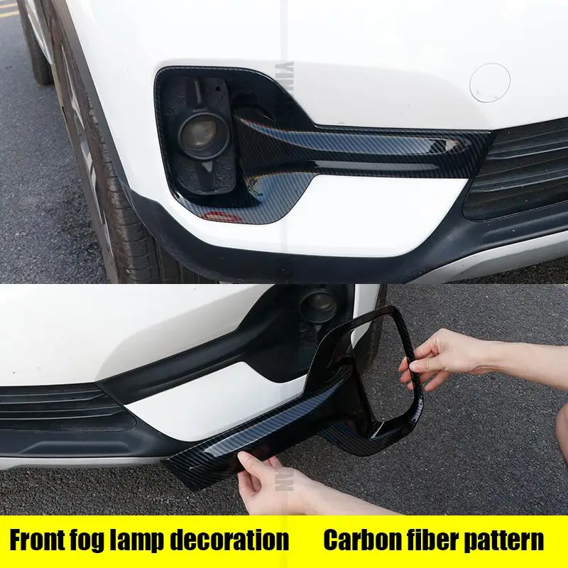 for Kia Seltos kx3 2019 2021 2022 car front fog lamp decorative frame covering ABS high-gloss modification decoration