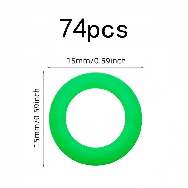 74 pcs Luminous Tent Peg Rings, Visible at Night, Anti-trip Safety Markers for Camping and Hiking, Easy to Install