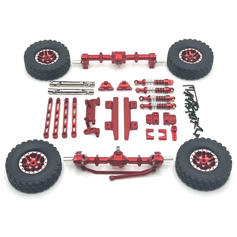 Kit ammortizzatore per pneumatici con morsetto per ponte per porta di aggiornamento in metallo adatto per modello MN 1/12 MN82 LC79 RC Car muslimah