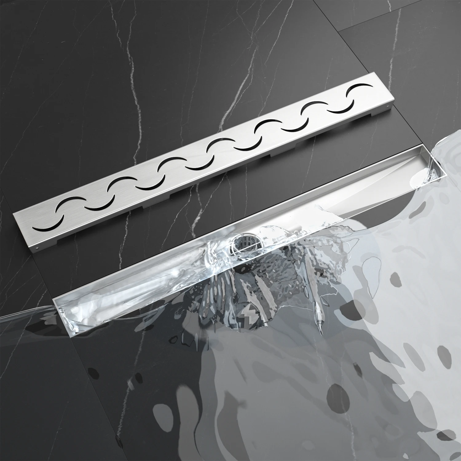 Customizable Length 304 Stainless Steel Linear Shower Drain V-Shaped Channel with Enhanced Drainage Efficiency