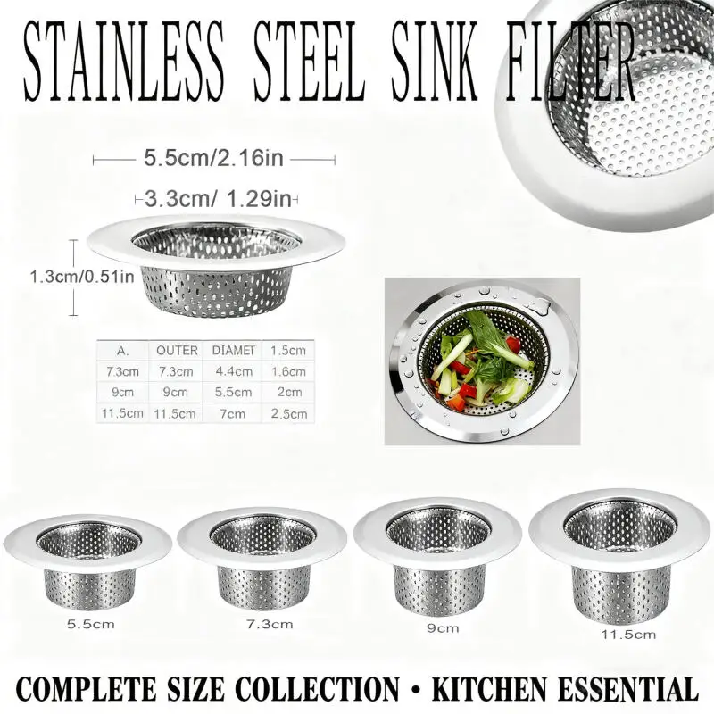 

Stainles steel sink filter screen,kitchen sink anti clogging floor drain cover,bathroom sink,hair filter drain hole filter traps
