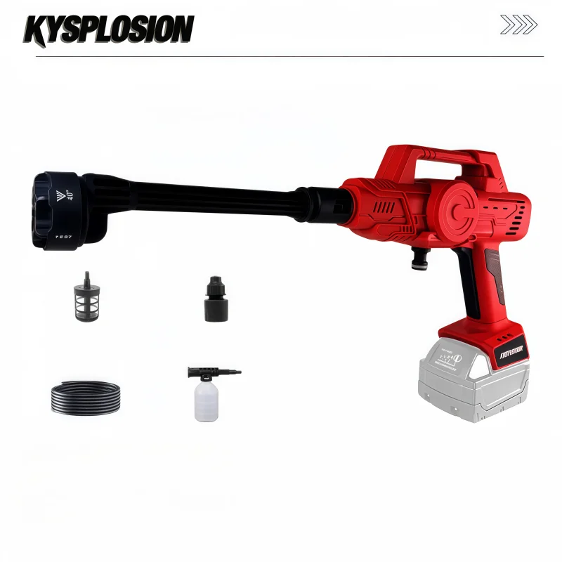 Portable Wireless High Pressure Washer Handheld Power Washer with 6-in-1 Nozzle Foam Cannon for Milwaukee M18 Battery Car Washer