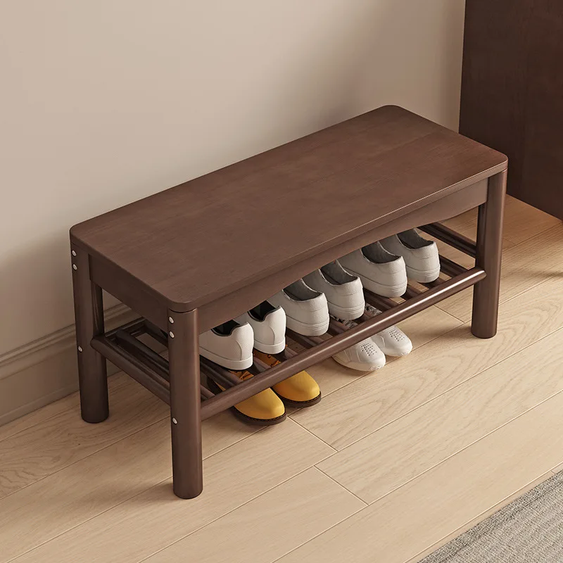 Modern minimalist all solid wood shoe changing stool, doorstep shoe cabinet, rest bench, household solid wood shoe wearing stool
