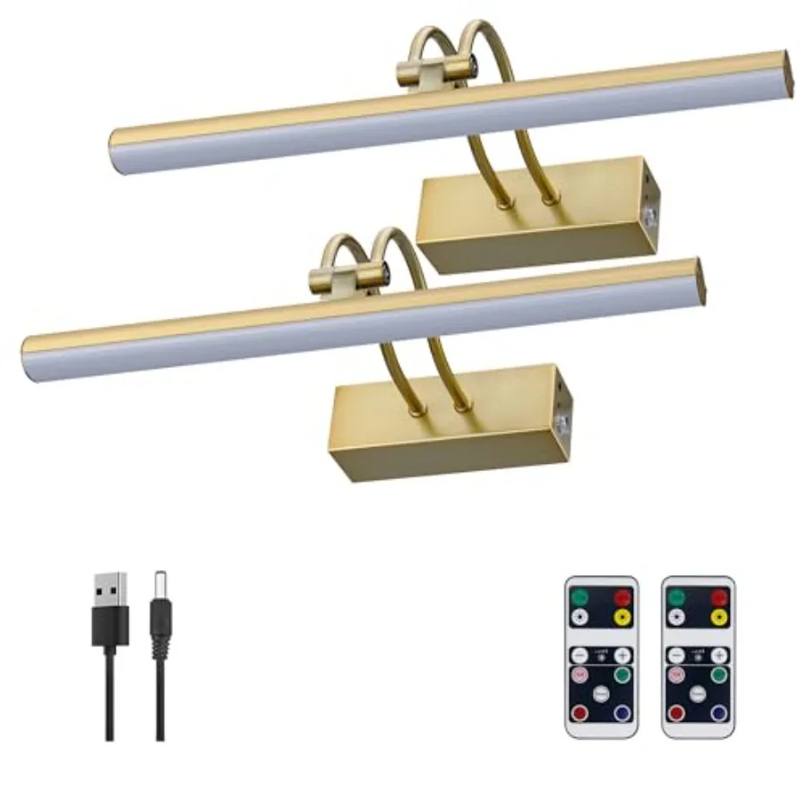 

Беспроводные настенные светильники для картин 13 дюймов с таймером и регулировкой яркости, аккумулятор 5000 мАч