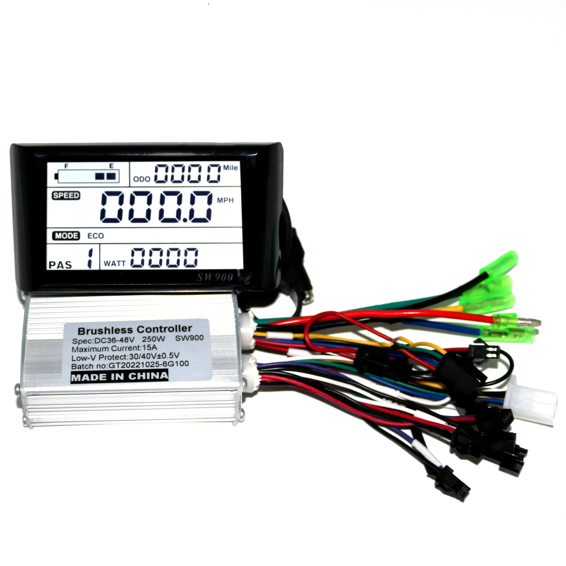 Greentime 24V 36V 48V 250W  Brushless DC Motor Controller Ebike Controller +SW900 LCD Display One Set