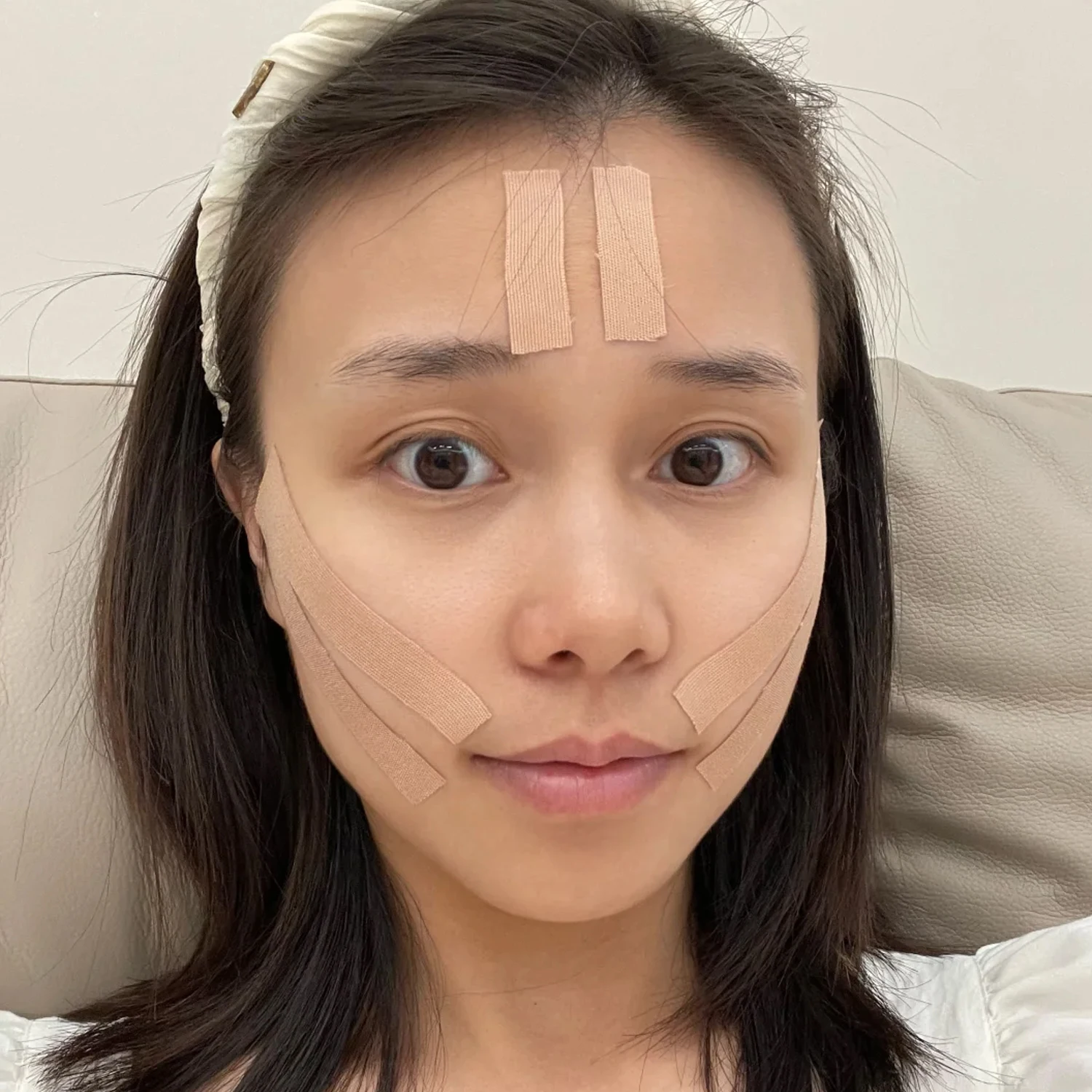 1/5 ม้วน Face V Line คอตาเทปยก Breathable ลดริ้วรอยบนใบหน้ารองรับผ้าพันแผลยืดหยุ่น Facial Skin Care TOOL