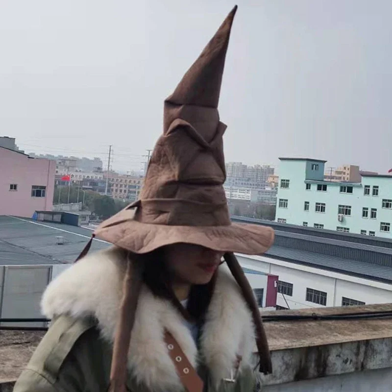 Sombrero de mago de bruja de moda, sombrero puntiagudo que combina con todo, accesorios de decoración de Halloween para hombres y mujeres