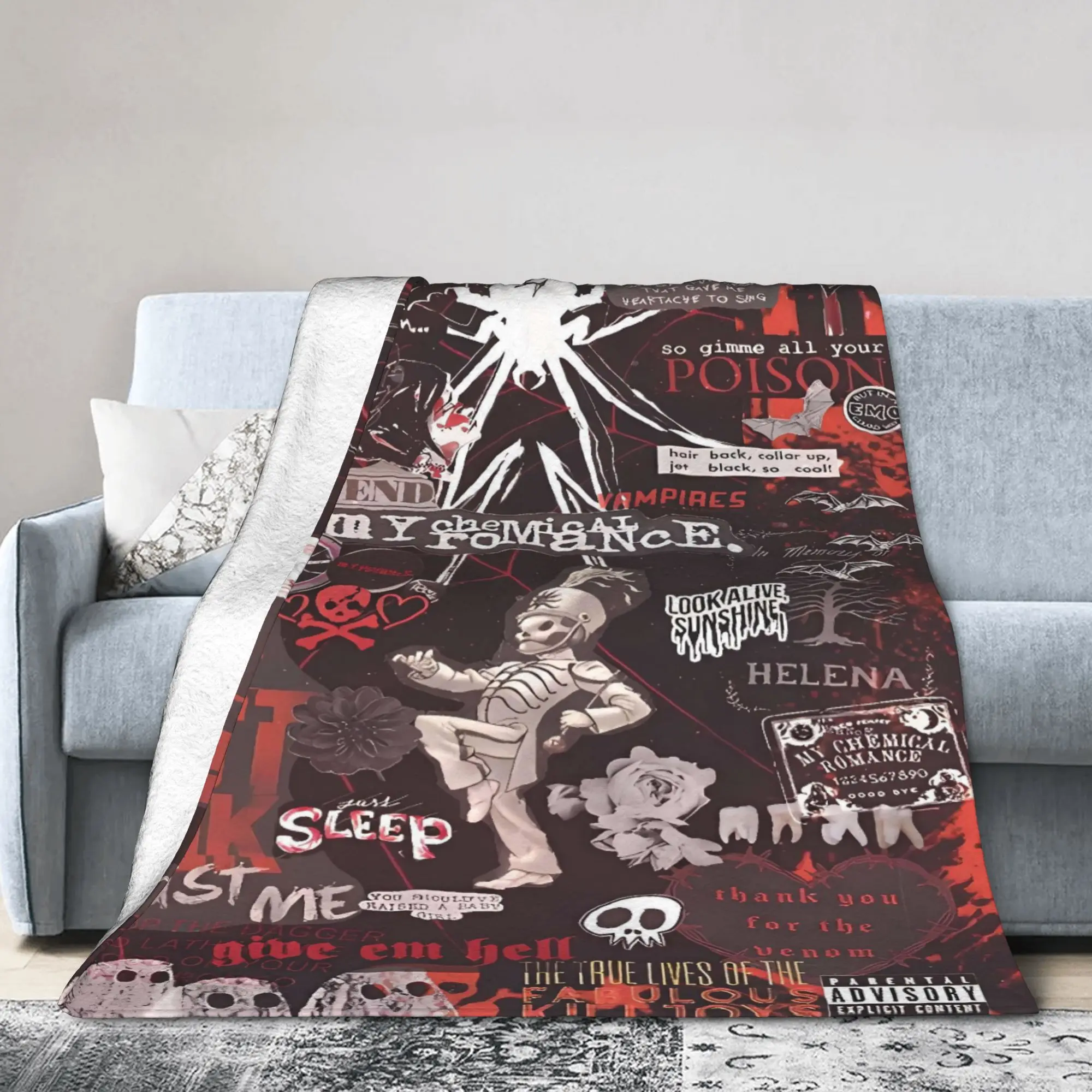 My Chemical Romance Danger Days Spider Blanket  Airplane Travel Flannel Throw Blanket For Outdoor Warm Quality Bedspread Gift