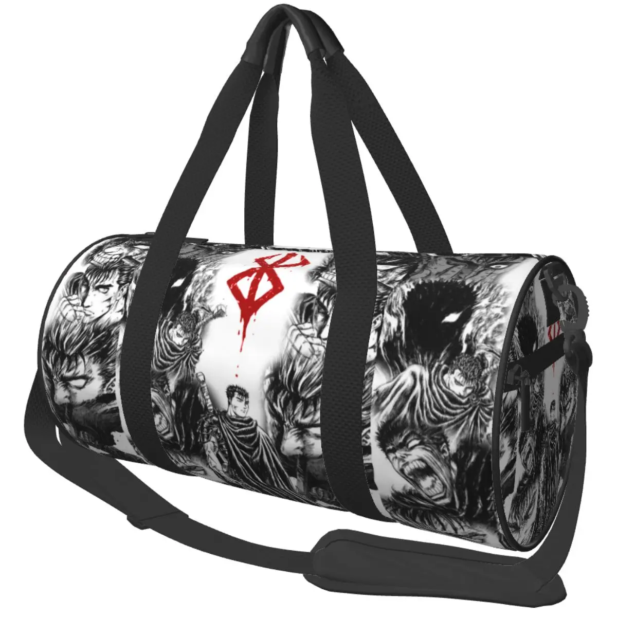 Bereserk Guts Collage Duffel Bag for Men Women Gym Fitness Bags with Pocket for Yoga