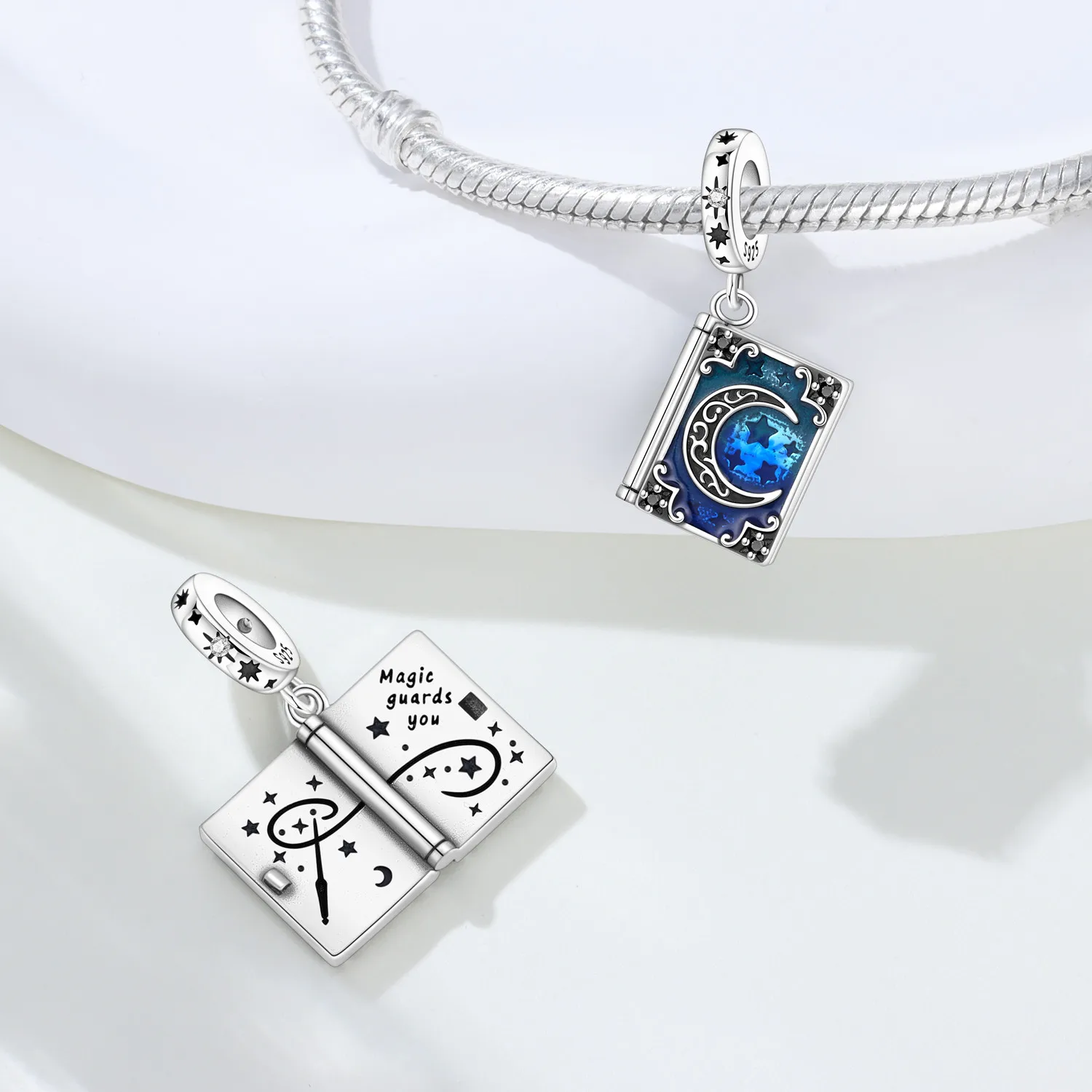Orstarry 925 Sterling Silver Magic Book Guardian Beads Original Pendants Bracelet Charm Jewelry Party DIY Trendy Gifts