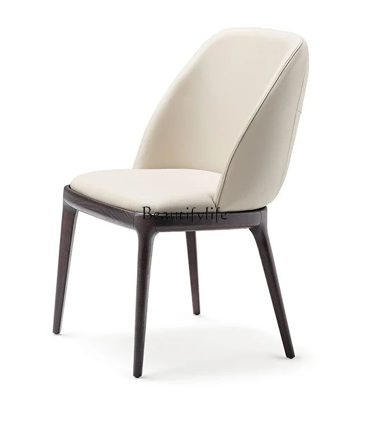 

pg45Italian Minimalist Leather Modern Minimalist Dining Table and Chair Hotel Armchair