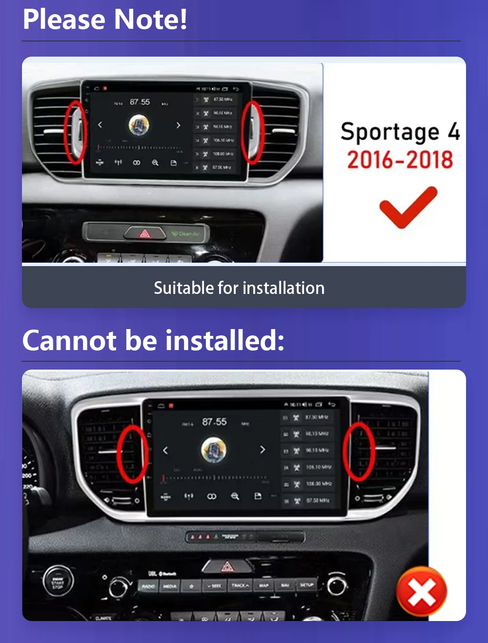Android 16 Auto-Multimedia-Radio für KIA Sportage 4 2016 2017 2018 2019 Kabelloses Carplay Android Auto Qualcomm Autoradio 4G Wifi – Detail 2