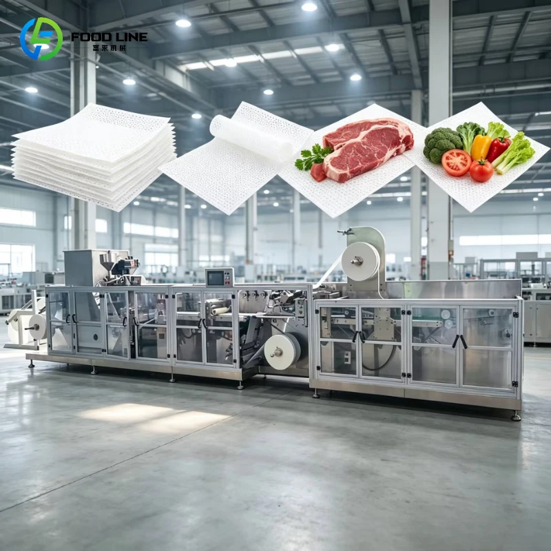Custom Made Super Absorbent Food Pad Machine High Speed Automatic Nonwoven Pe Film Lamination for Meat Tray Production Line