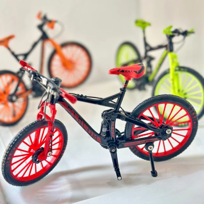 1:8 Mini Toys Model Alloy Bicycle Die-casting Mountain Bike Finger Simulation Metal Bike Collection Gifts Boys toys