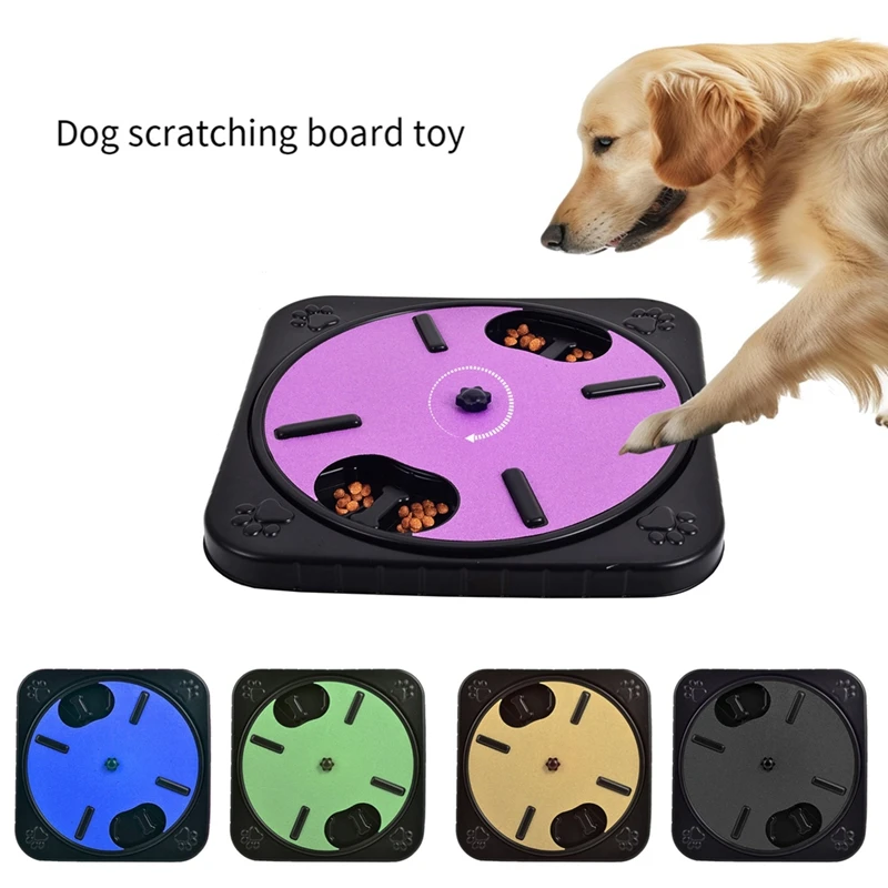 Dog Scratch Pad For Nails Dog Scratch Board Snack Compartments Rotating Round Dog Nail Scratch Board Removable