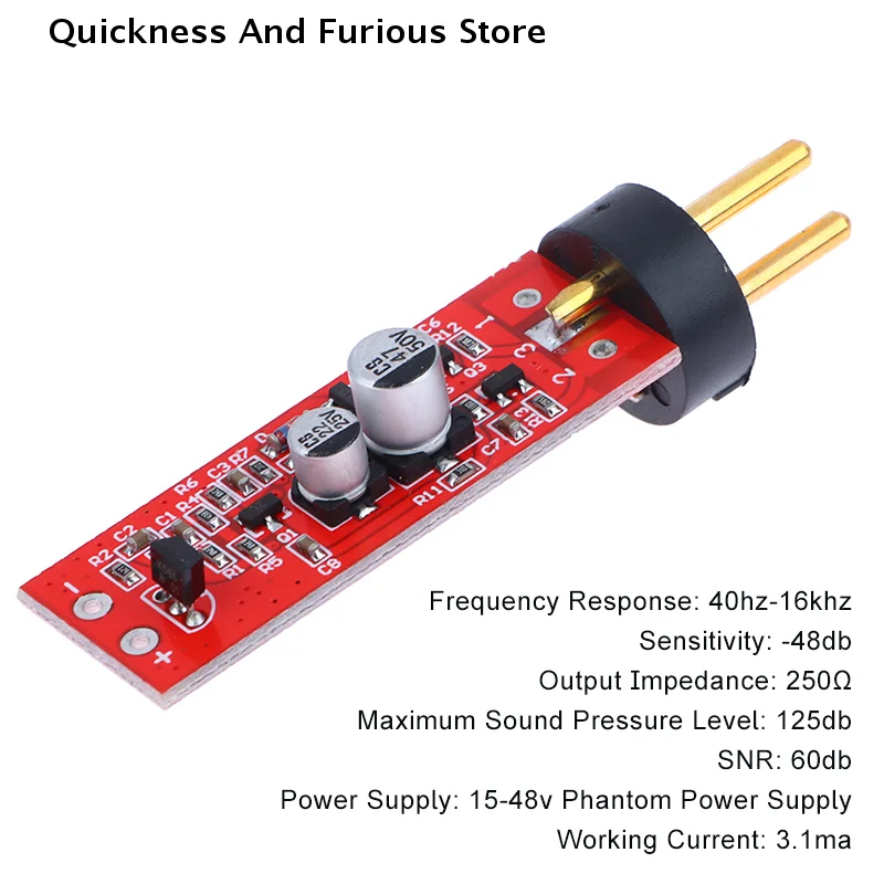 【TO】1Pc Large Diaphragm Baby Bottle Condenser Microphone Recording Microphone Production Repair Modified Circuit Board With Plug
