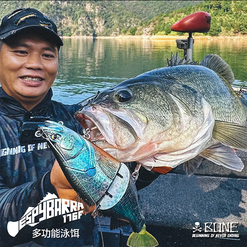 Bone Espybarra 176mm 61g Floating Multi-Function Swimbait Artificial Bait Lures with 3 interchangeable tail Seawater Freshwater