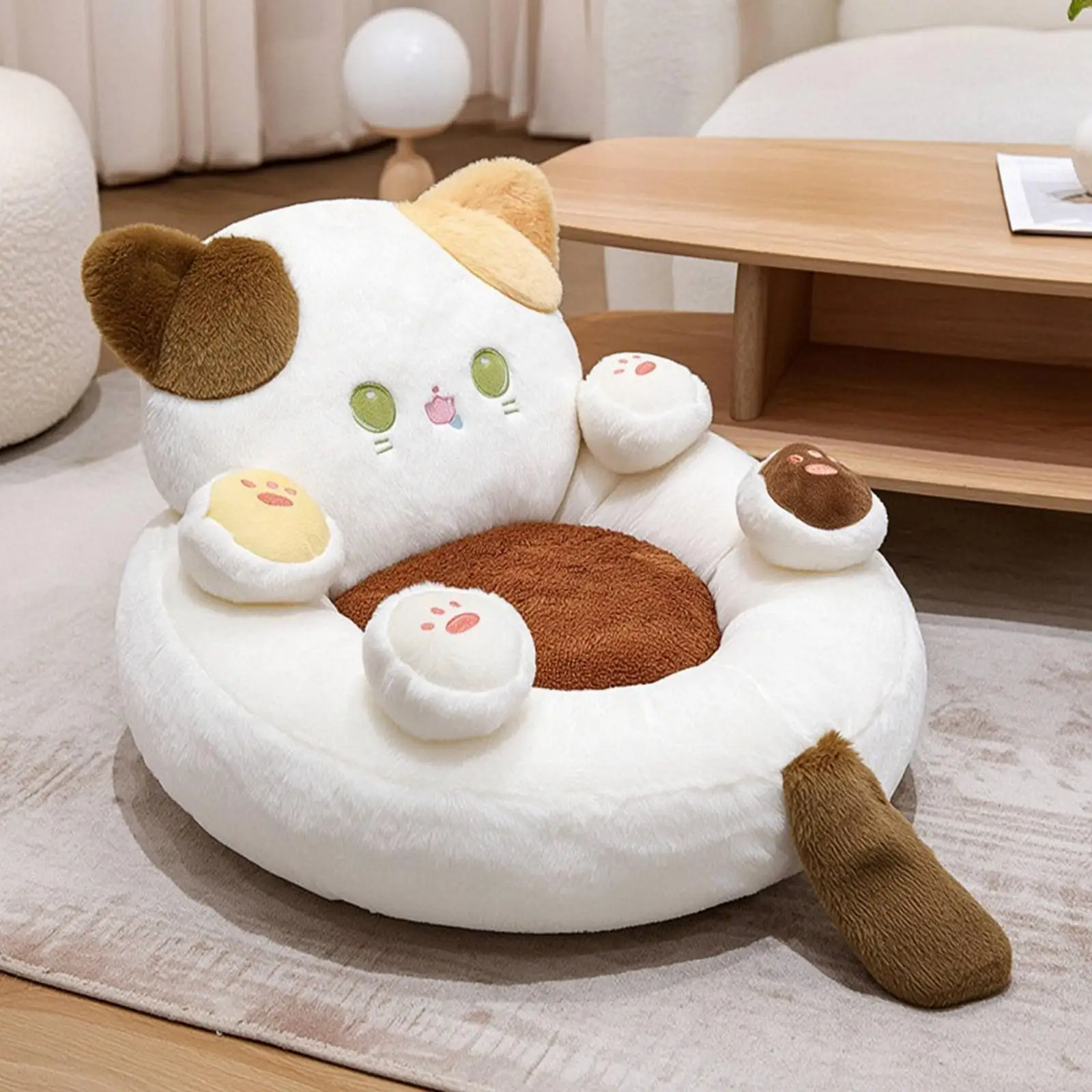 Floor Cushion with Backrest Compact Lazy Floor Chair Thick for Bedroom, Students