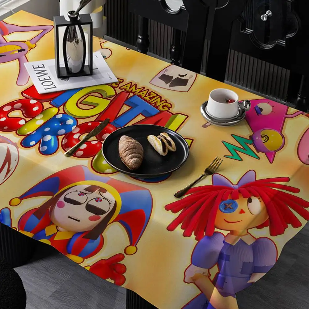 

Cartoon T-The A-Amazing D-Digital C-Circus Tablecloth Table Cover Christmas Party Wedding Waterproof Desk Cloth Table Decor
