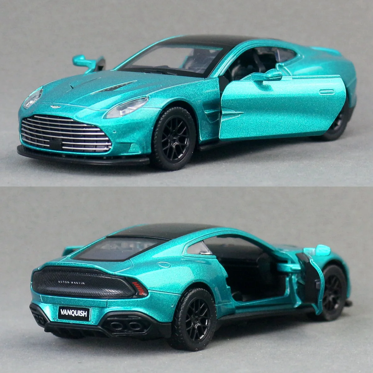 

1/34 Aston Martin Vanquish 2025 Coupe, модель спортивного автомобиля из сплава, литая под давлением металлическая гоночная машина, модель автомобиля, звук и свет, подарки для детей