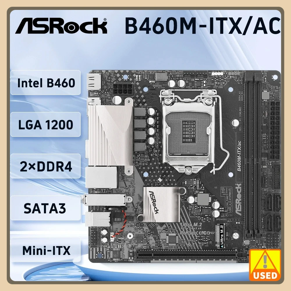 B460 Mini-ITX Motherboard ASRock B460M-ITX/AC Motherboard LGA 1200 DDR4 PCI-E 3.0 M.2 USB3.2 HDMI M.2 Supports 10th Gen Intel