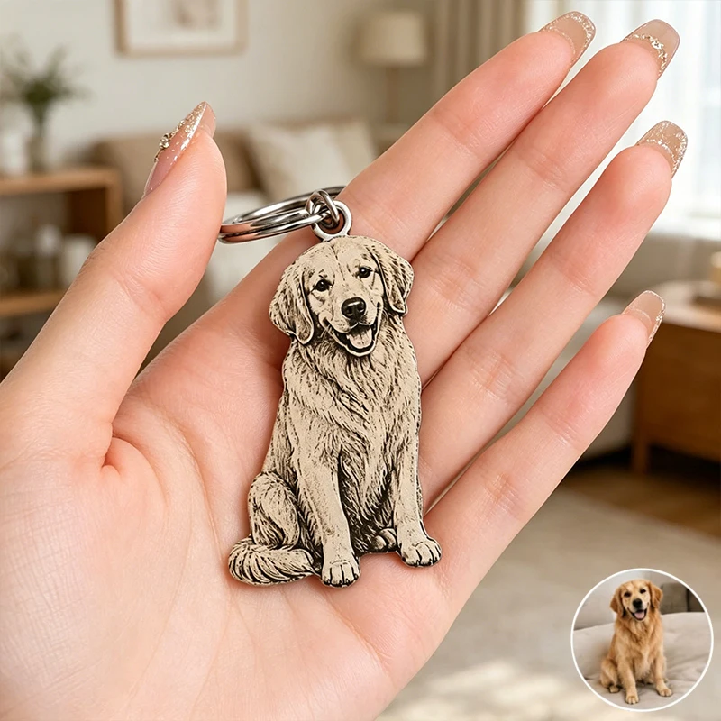 

Custom Pet Photo Keychain Custom Dog Cat Memorial Keyring Personalized Stainless Steel Pet Loss Souvenir Memorial Gifts For Mon