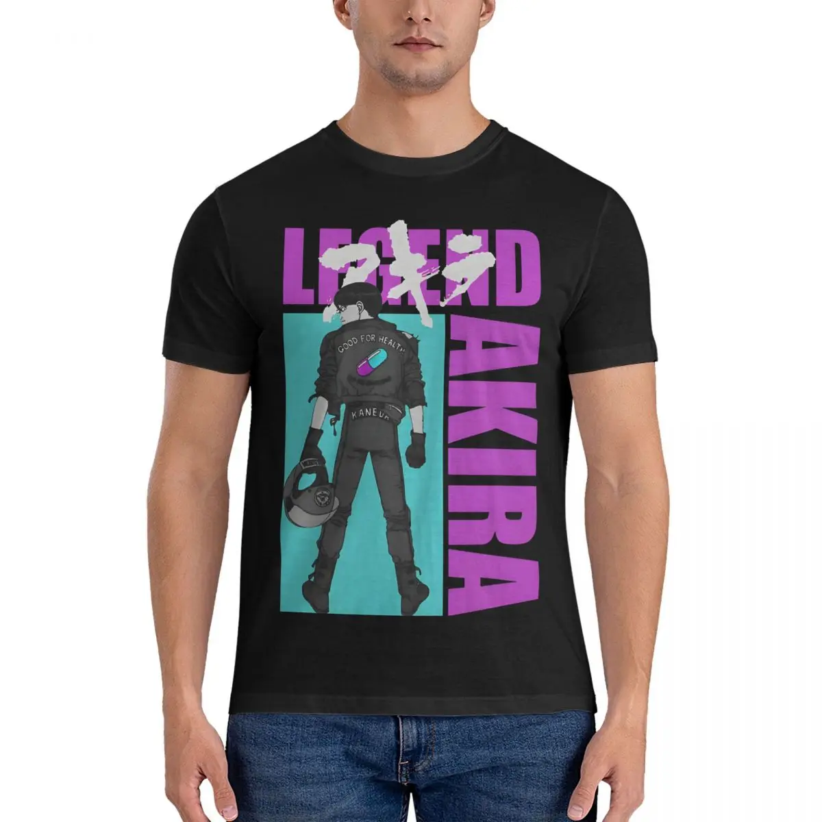 Camiseta de Anime Kaneda Cyberpunk para hombre, camisa fresca de manga corta con cuello redondo, 100% algodón, Idea de regalo