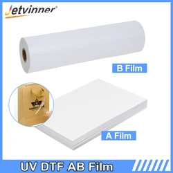 Película UV DTF A3 A4 UV DTF AB, pegatina de transferencia de película, impresión directa A una película, transferencia A plástico de silicona, 100 Uds.