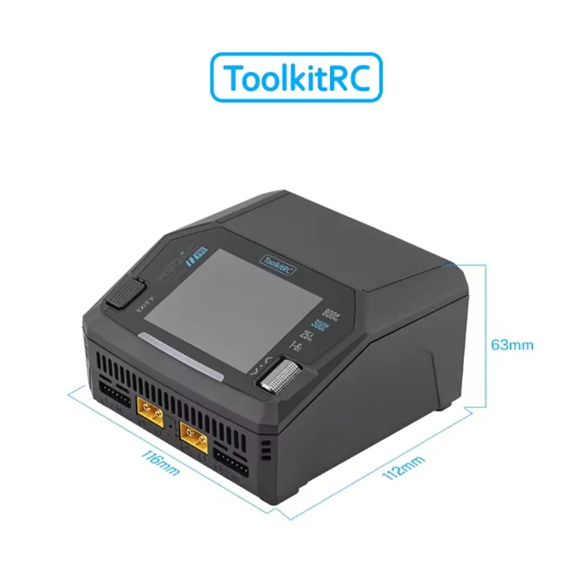 ToolkitRC – chargeur de batterie Lipo intelligent M6DAC V2, double canal, déchargeur AC 200W DC 400WX2 16A pour modèle de voiture 1-6S LiHV LiPo PD 65W