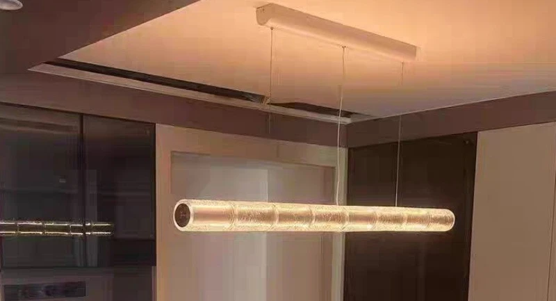 Modern Dimmable Pendant Lighting For Kitchen Island Bar LED Hanging Lamp For Dining Room Long Hanging Light Fixtures