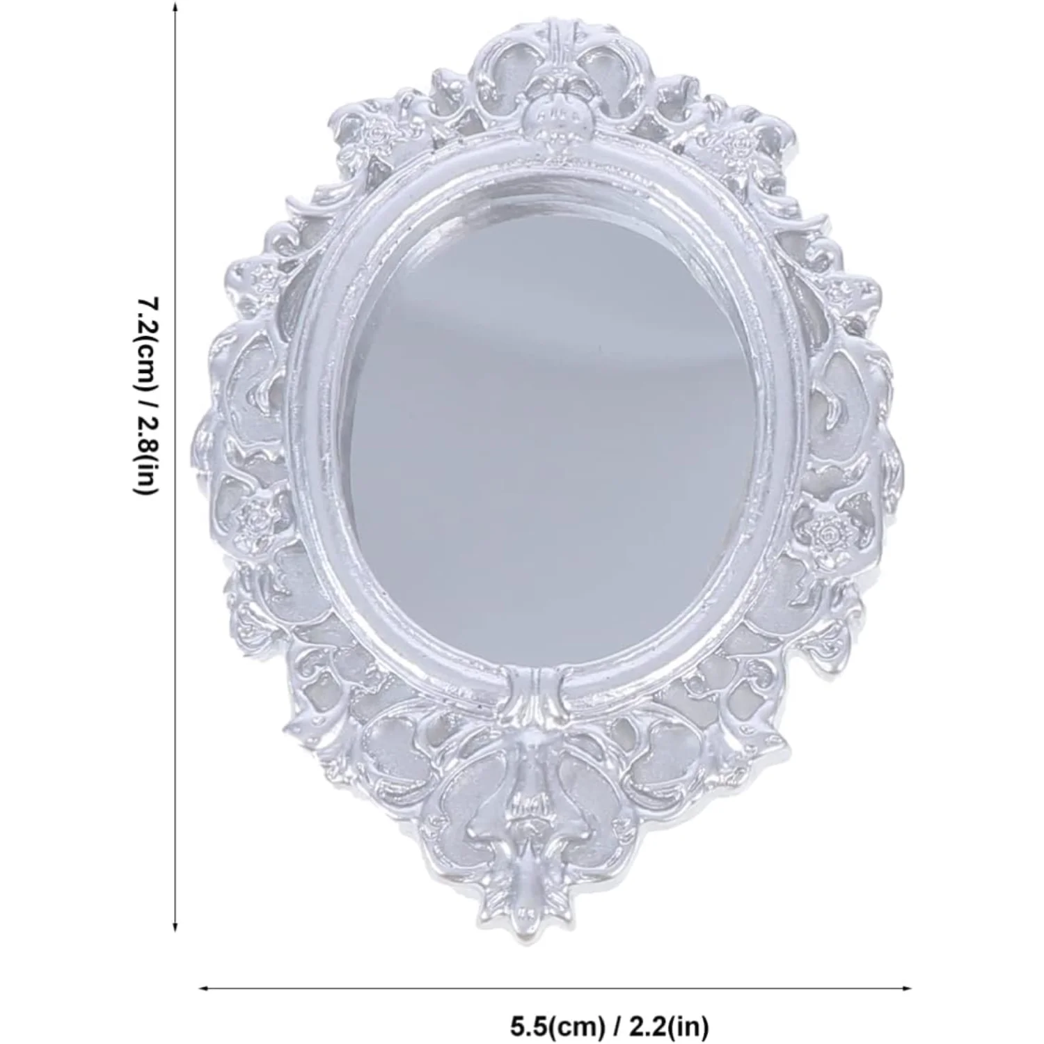 5Pcs Mini Decorative Mirror Small Wall Mirror Adornment Mini House Accessories Vintage Mirrors Miniature Handmade Mirrors, 2. 83