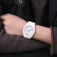 Men watch Women Cream Color Ultra-thin Fashion Gift Silicone Strap Leisure Watch Geneva Sport Wristwatch Women's Jelly Watches