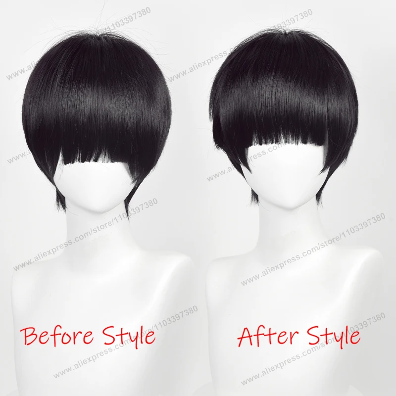 Shigeo Kageyama Cosplay Wig Synthetic Hair 32cm Natural Black Man Wig Anime Heat Resistant Wigs - Image 3