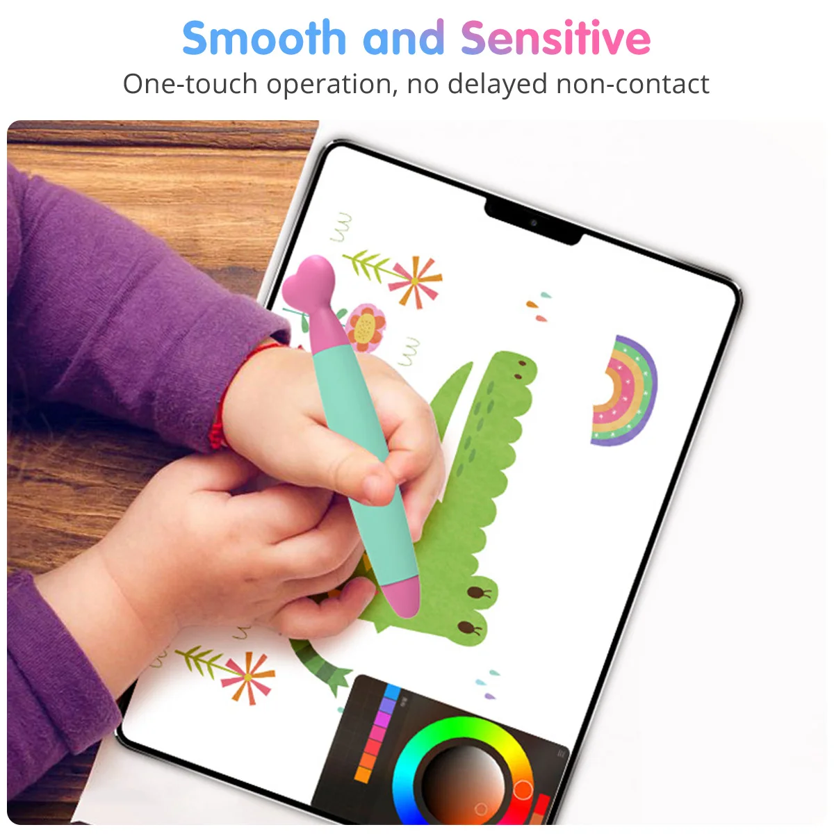 Children Silicone Stylus Pen with Durable Rubber Tip Kid Capacitive Drawing Writing Pen for Touch Screen Stylus Tablet Pencil