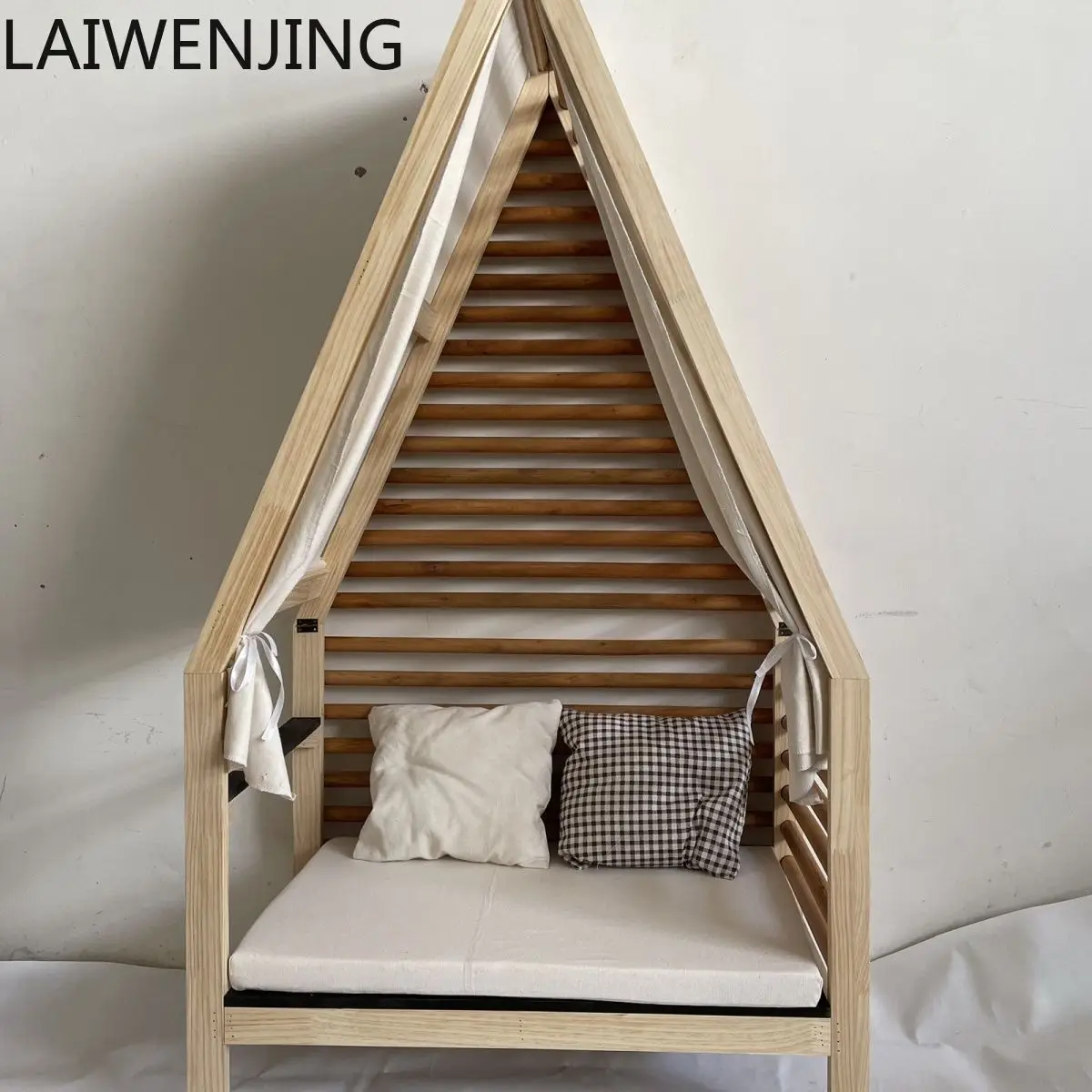 HLZ Small Sofa Solid Wood Small Bed Stool Chair Decoration Nordic Style