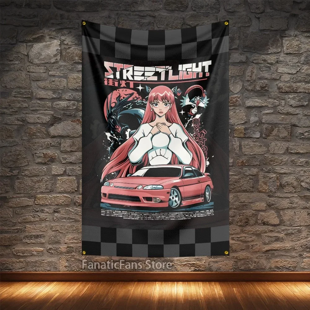 JDM Legend Modified Car Flag Polyester Digital Printing Cars Flagge Banner For Decoration