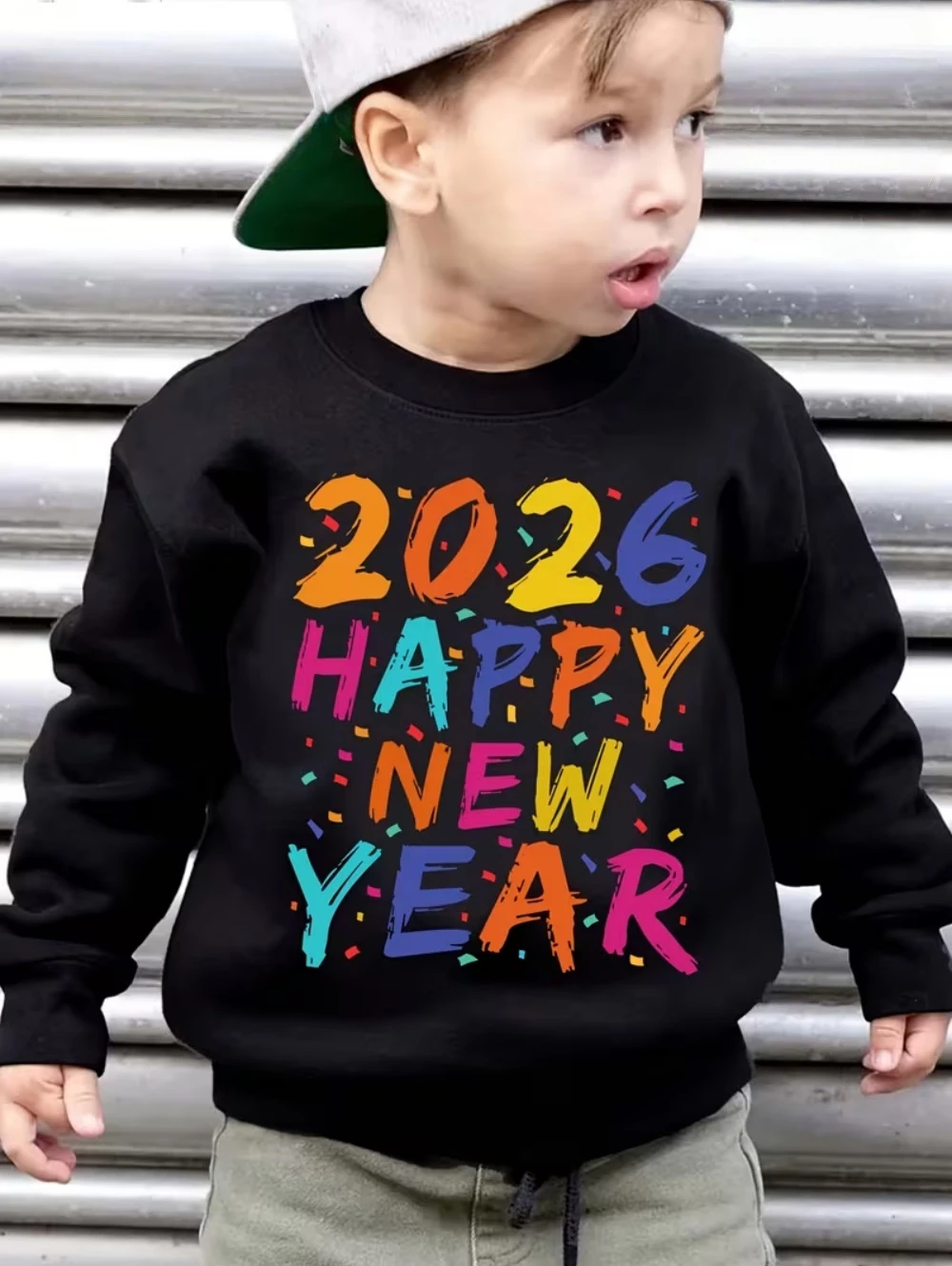 Sweatshirt Kids Crew Neck Hoodie Hello 2026 New Year Kids Gift Long Sleeve Boys Girls Autumn Fashion Holiday Children's Clothing