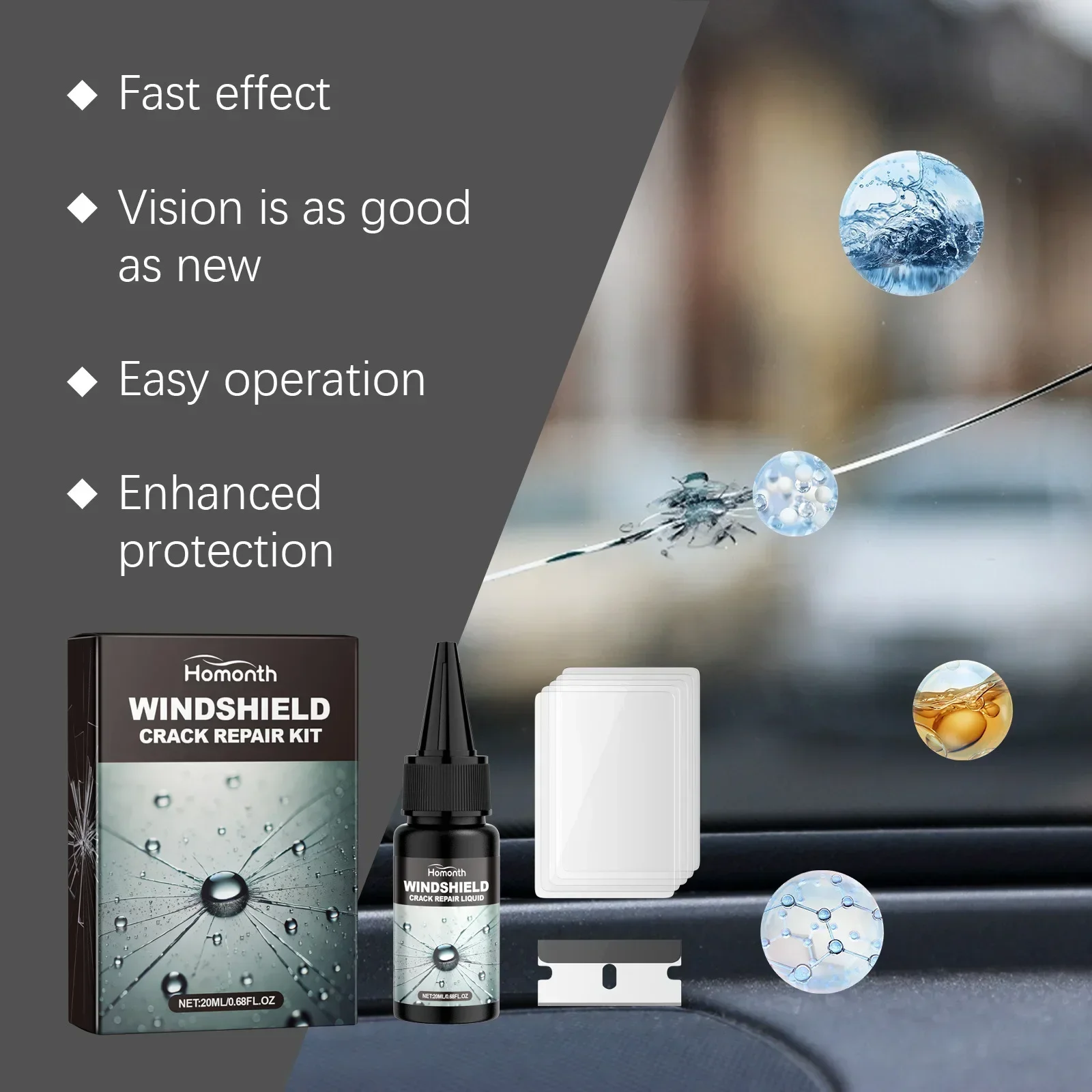 

Windshield Crack Repair Liquid Car Window Repair Windshield Scratch Cracks Fluid Glass Restoration Curing Glue Car Accessories