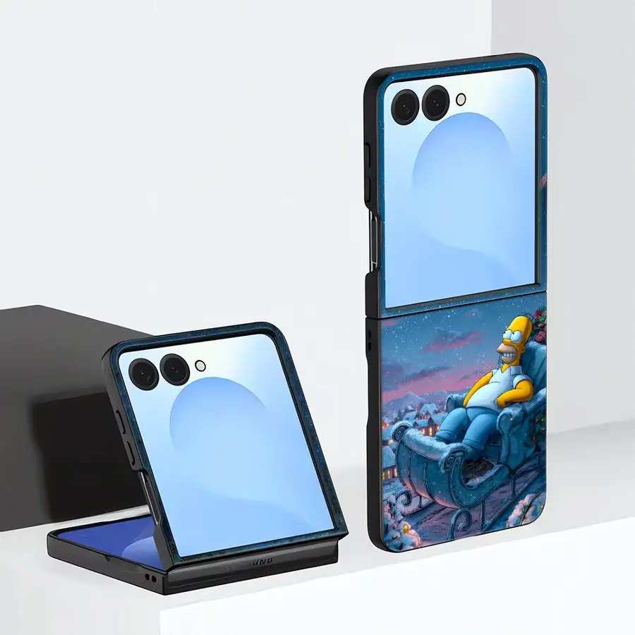 Homer S-Simpsons Sled Art Case for Samsung Galaxy Z Flip8 ZFlip7 FE ZFlip4 ZFlip3 ZFlip5 Z Flip 7 6 5 8 ZFlip6 Phone Cover