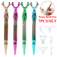 DIY Diamond Paintings Point Drill Pen Metal Plastic Pen with 6 Head Tips Durable Pen Holder Diamond Painting Accessories Tools