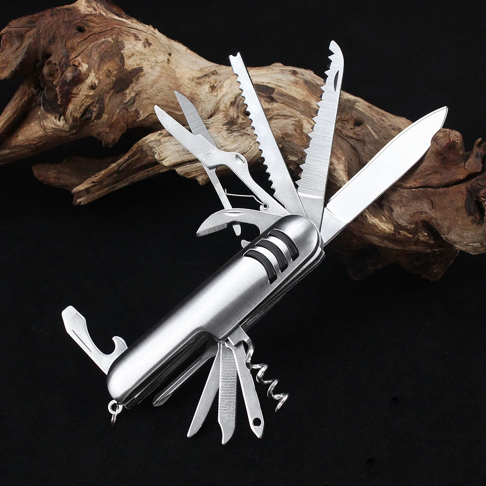 Multifunctional Swiss Folding Pocket Knife Keychain Portable Multitool Scissors Box Opener Outdoor Camping Hiking Hunting Knife